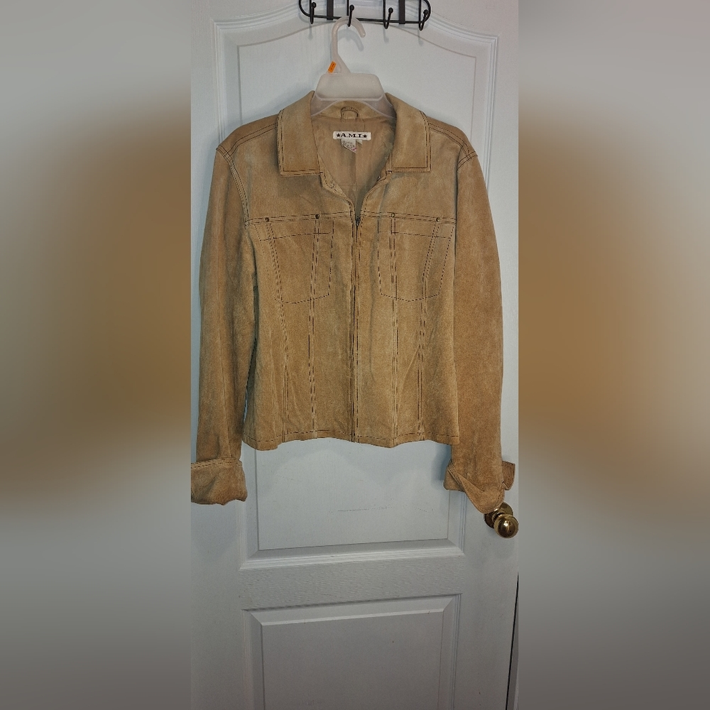A.M.I /VINTAGE SUEDE JACKET / TAN / XL